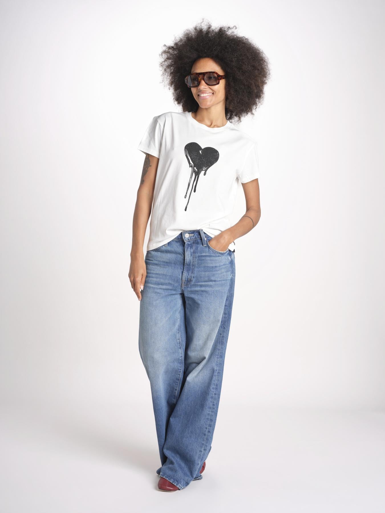 t-shirt manica corta con cuore nero JWTS02858 JUDO 103 zadig & voltaire 