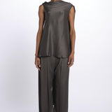 2857 top asimmetrico in crepe satin 2857 STONE MEDIUM dusan 
