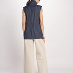 gilet sahariana in denim 1306 01998 DENIM SCURO aspesi 