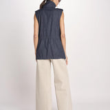 gilet sahariana in denim 1306 01998 DENIM SCURO aspesi 