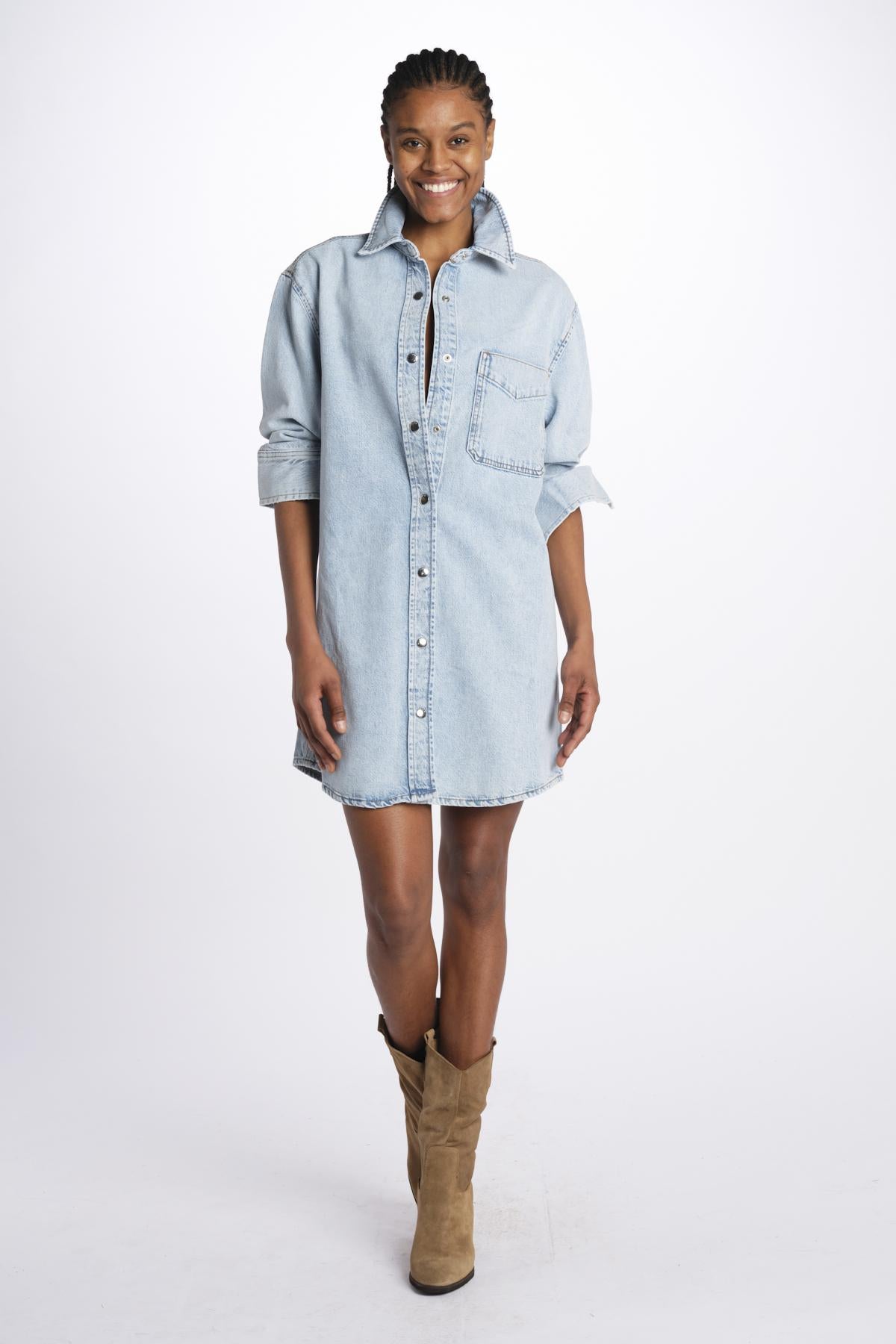 Mini abito THE SHIRT DRESS denim WP25DDR002 ETTIE frame 