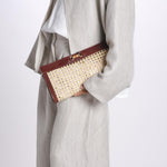 busta in paglia e dettagli in pelle MALE P26CAT71 NATCUO catarzi 1910 