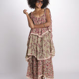 abito lungo a balze con fiori 3VSD IV3 IV3 yvonne s. 