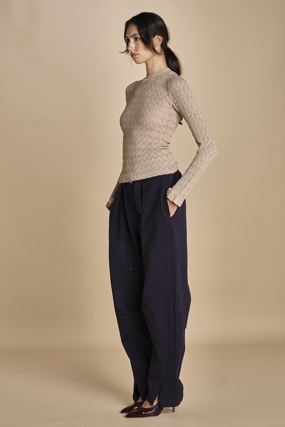 maglia girocollo jaquard RUBY 118 CHAMPAGNE sea ny 