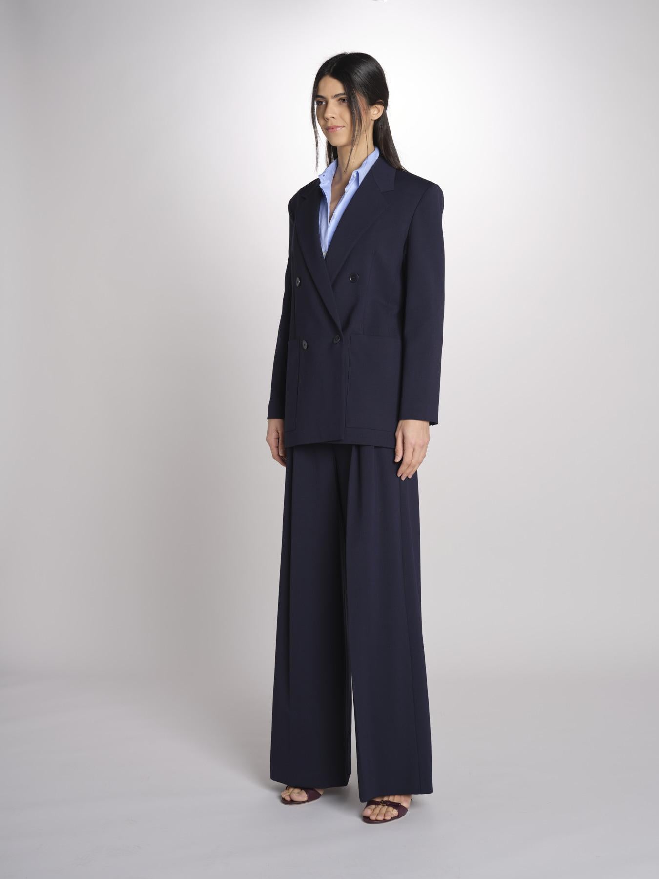 Blazer doppiopetto strutturato dalla linea allungata VELOCE 2615041081600 001 BLU weekend maxmara 