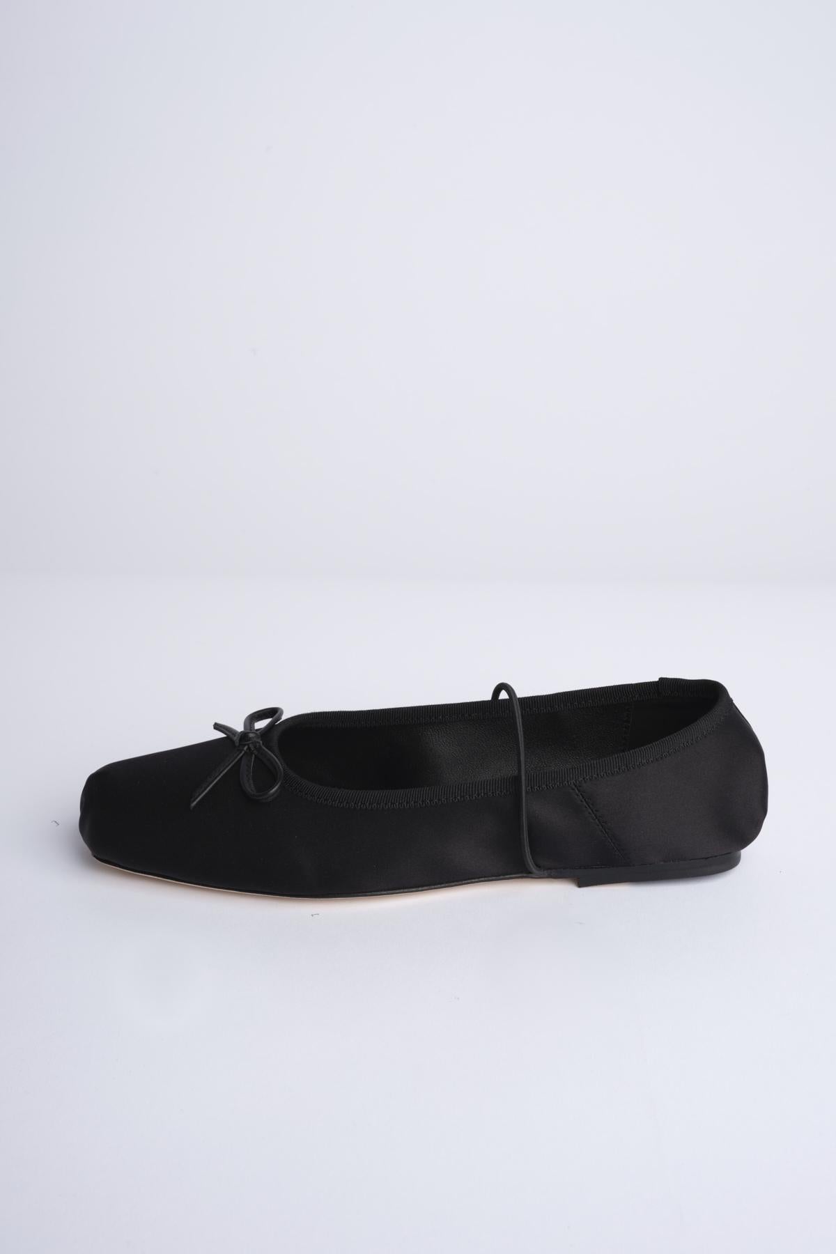 MIGNON ballerina in raso con punta quadrata F846SE1 BLK studio AMELIA 