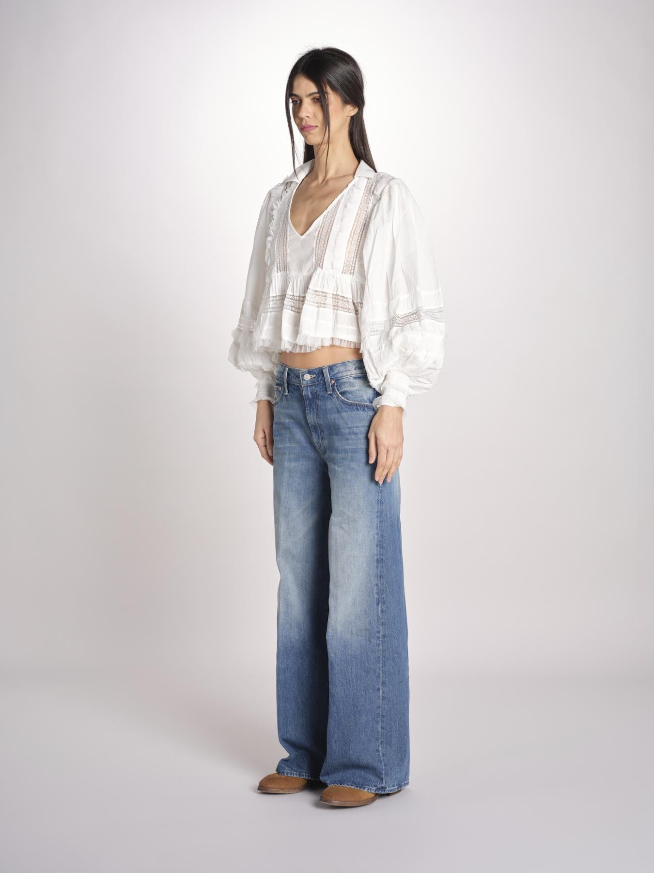 camicia over con pizzo MELODY WHITE mes demoiselles 