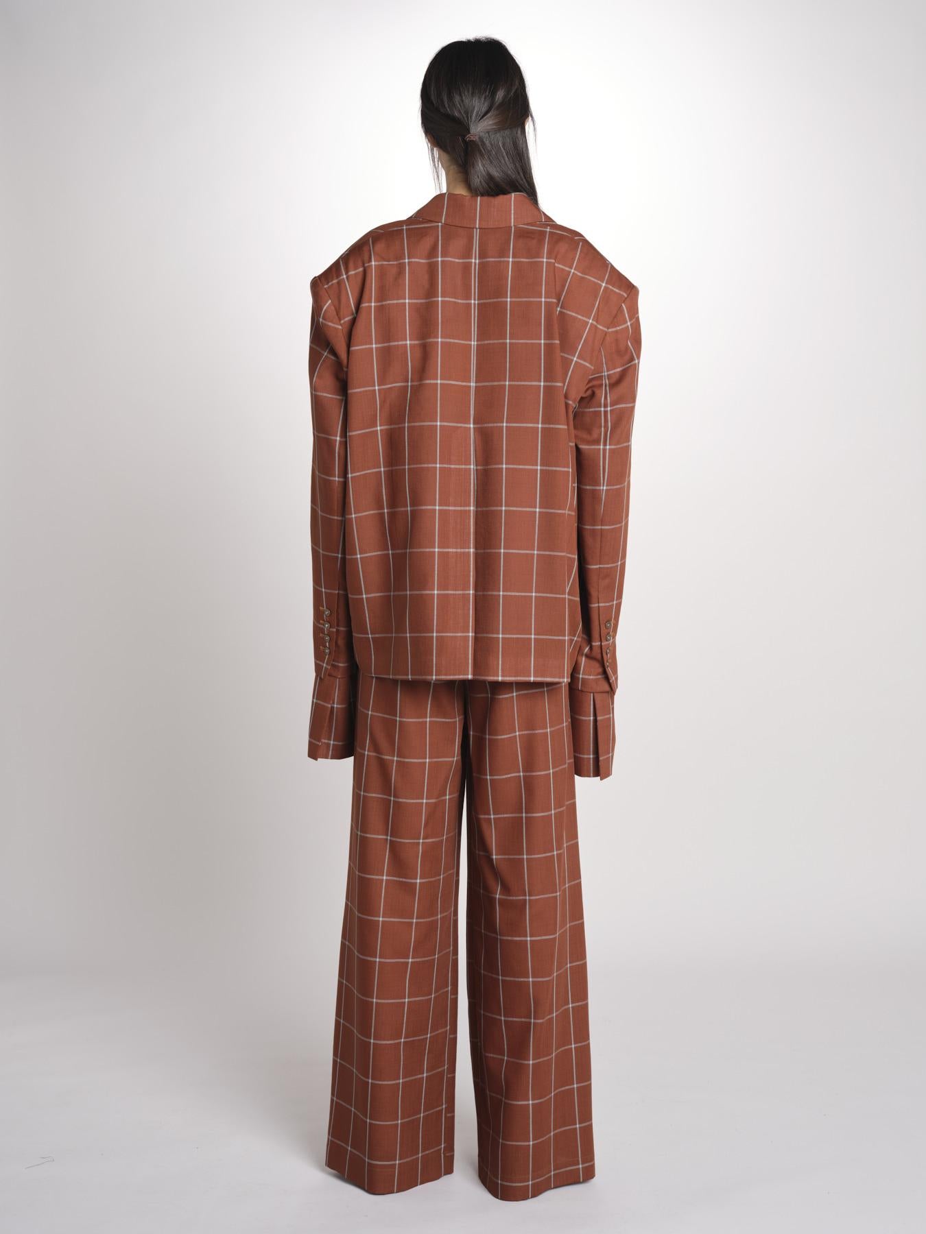 blazer over check OLLY MJD503_LOVECH BURNT CHECK jejia 