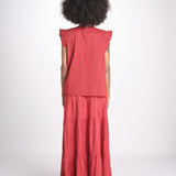camicia con ricamo HEITABLATU CRANBERRY laraethnics 