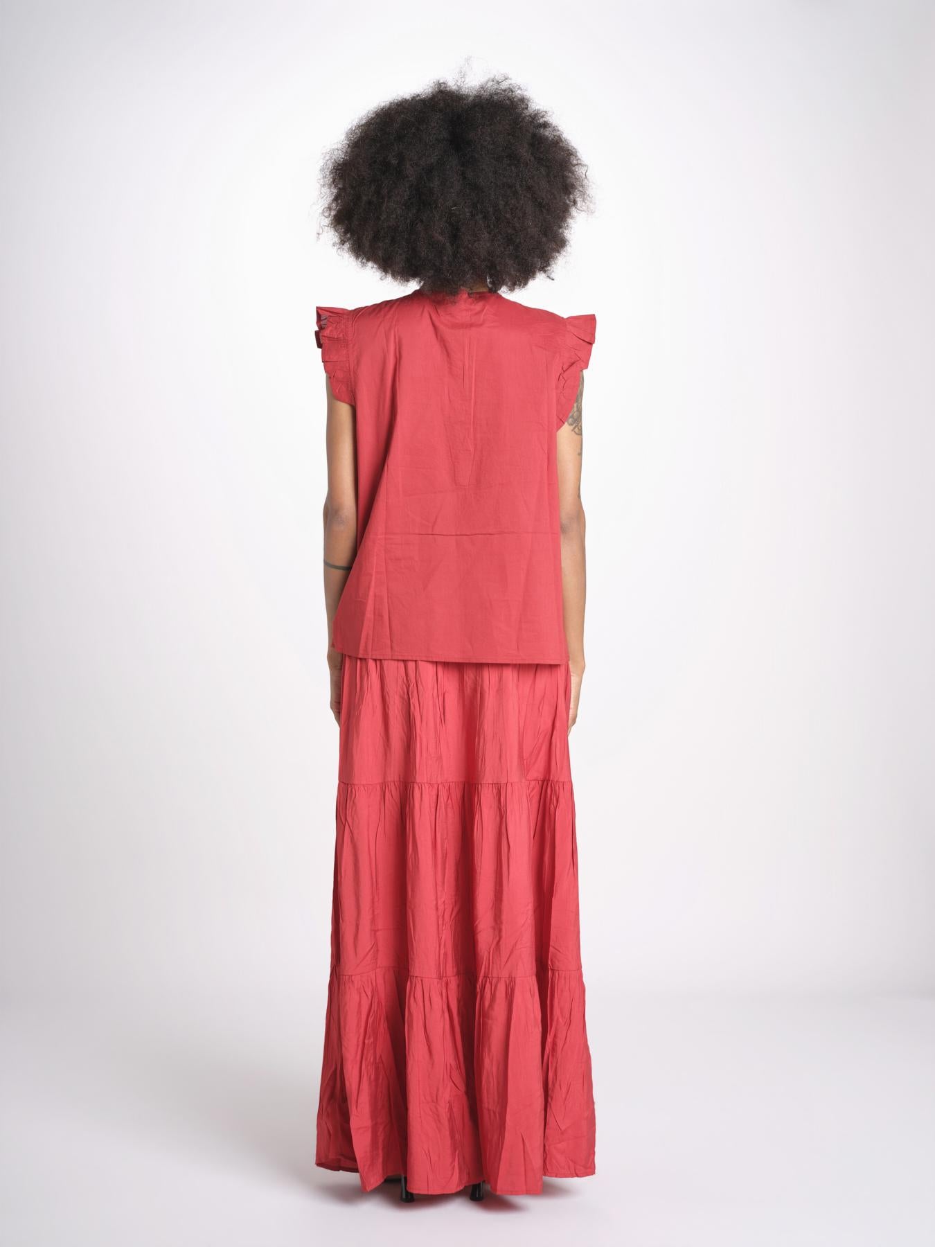 camicia con ricamo HEITABLATU CRANBERRY laraethnics 