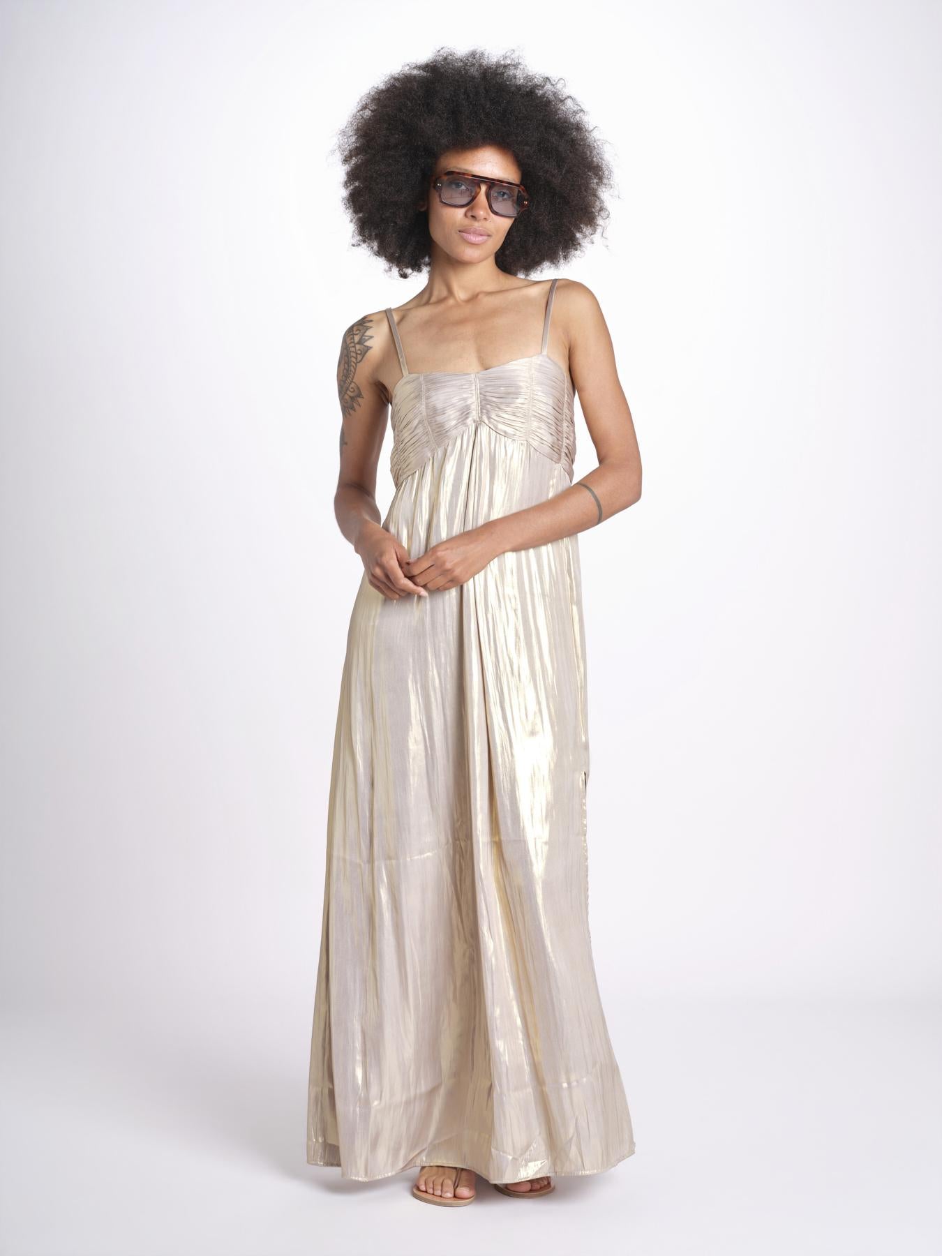 abito lungo con spalline sottili WWDR02613 GOLD 700 zadig & voltaire 