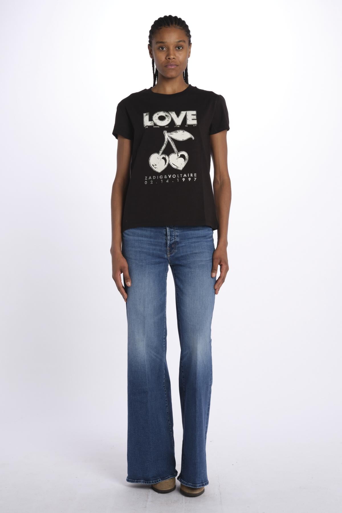 Walk bc concert cherry love JWTS02684 BLACK zadig & voltaire 