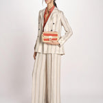 clucth a righe in paglia MOON MOYEN 6EVE23-V40533 BRIQUE vanessa bruno 