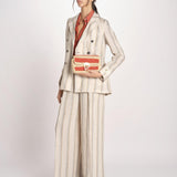 clucth a righe in paglia MOON MOYEN 6EVE23-V40533 BRIQUE vanessa bruno 