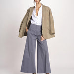 pantalone largo con nervature ORIANA 540 54 70 SLATE quelledue 