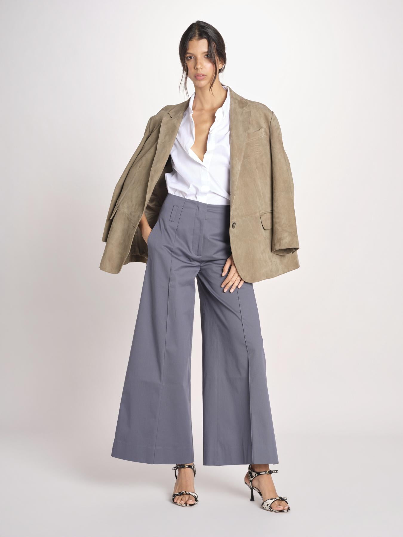 pantalone largo con nervature ORIANA 540 54 70 SLATE quelledue 