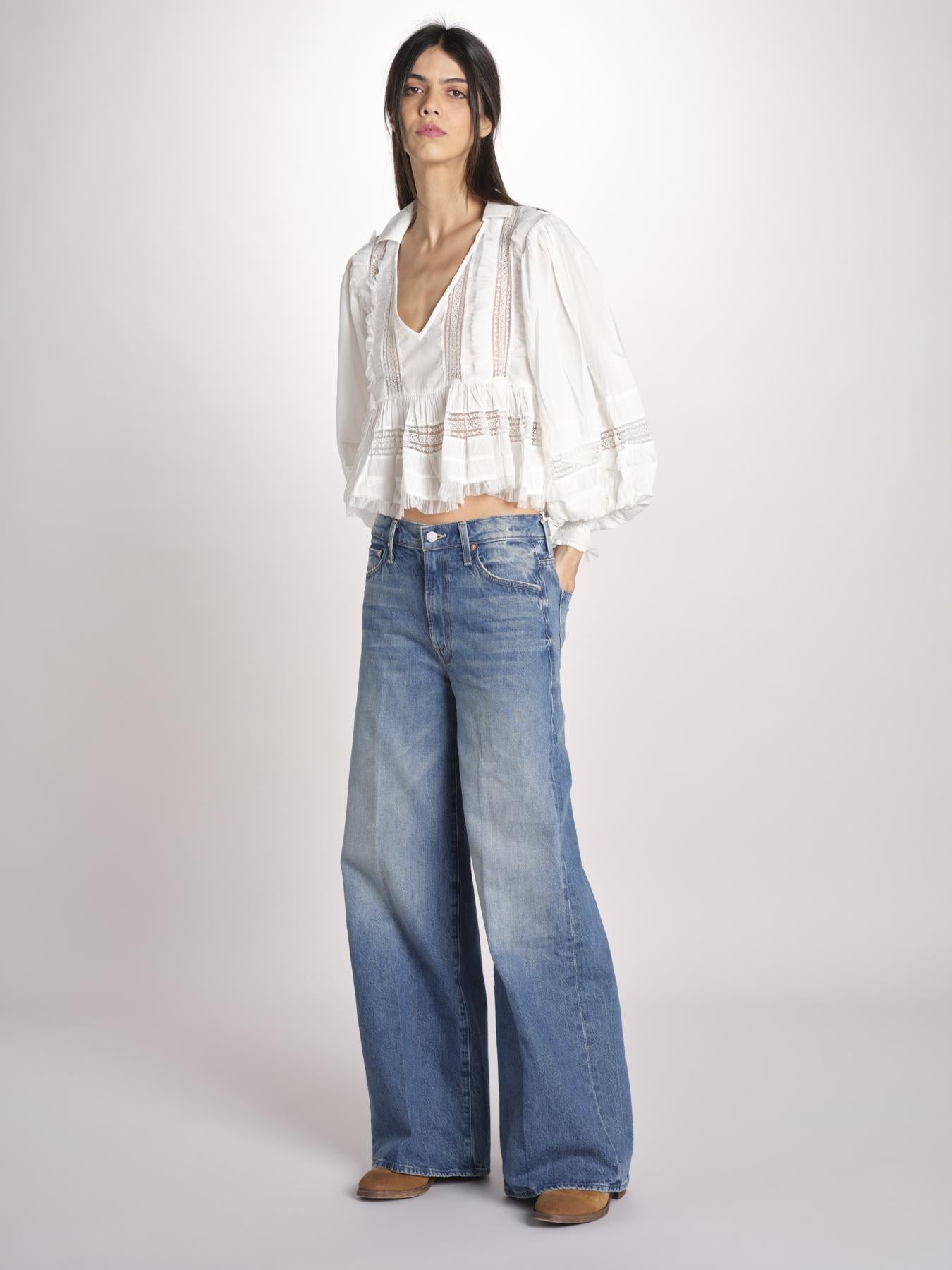 camicia over con pizzo MELODY WHITE mes demoiselles 