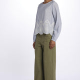 Camicia IRENE righe ricamo IRENE UNI true avenue 