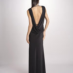 abito lungo in jersey con scollo dietro 3328 BLACK access 