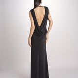 abito lungo in jersey con scollo dietro 3328 BLACK access 