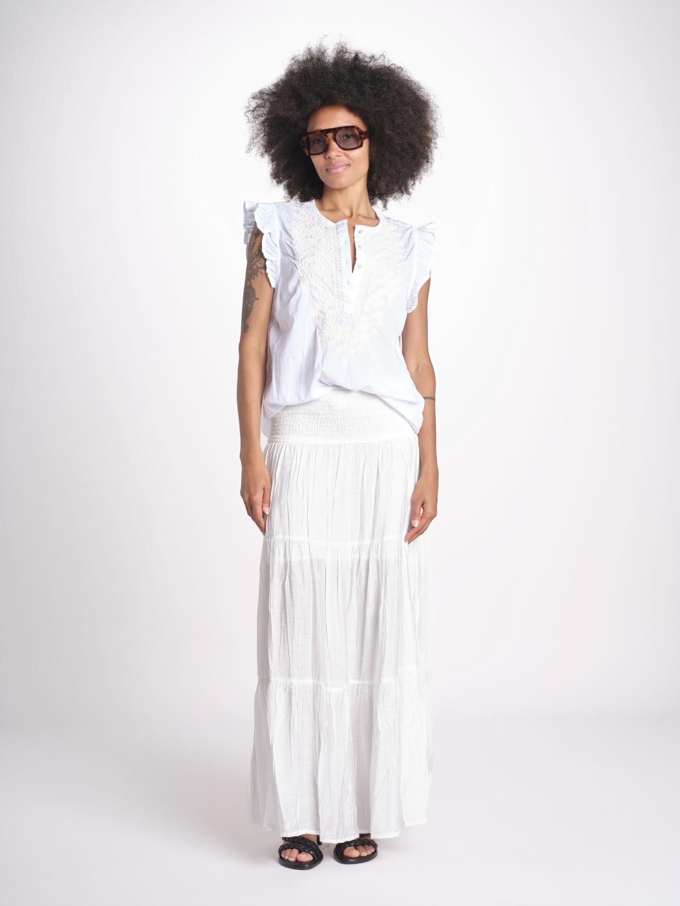camicia con ricamo HEITABLATU BLANC laraethnics 