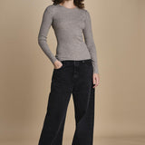 maglia girocollo a costine CAMB KNIT BLOUSE LIGHT TAUBE herskind 