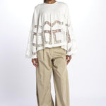 Camicia ALIYAH inserti pizzo e nervatura ALIYAH TOP OFFWHITE lug von siga 