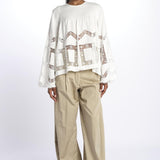 Camicia ALIYAH inserti pizzo e nervatura ALIYAH TOP OFFWHITE lug von siga 