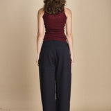 top americano a costine in lana merino LAU28 E14015 BORDEAUX milaura 