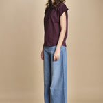 t-shirt con spallina PIO BORDEAUX ba&sh 