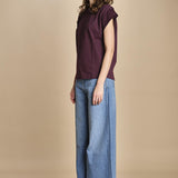 t-shirt con spallina PIO BORDEAUX ba&sh 