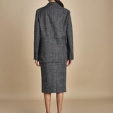 L062 blazer over gessato L031-3092-Q911 NERO_BIANCO n21 