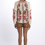 Camicia CASHEW MANDALA  stampa fiori 328625 CREAM farm rio 