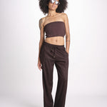 pantalone con coulisse SUMBAWAIVR CHOCOLAT laraethnics 