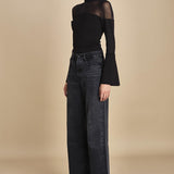 body manica lunga in jersey e tulle MY MUSE BLACK undress code 