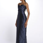 Abito HALEY lungo bustiere 12247954 NAVY malina 