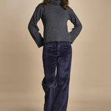 pantalone a zampa con taschine FAUVE WX NAVY fam 