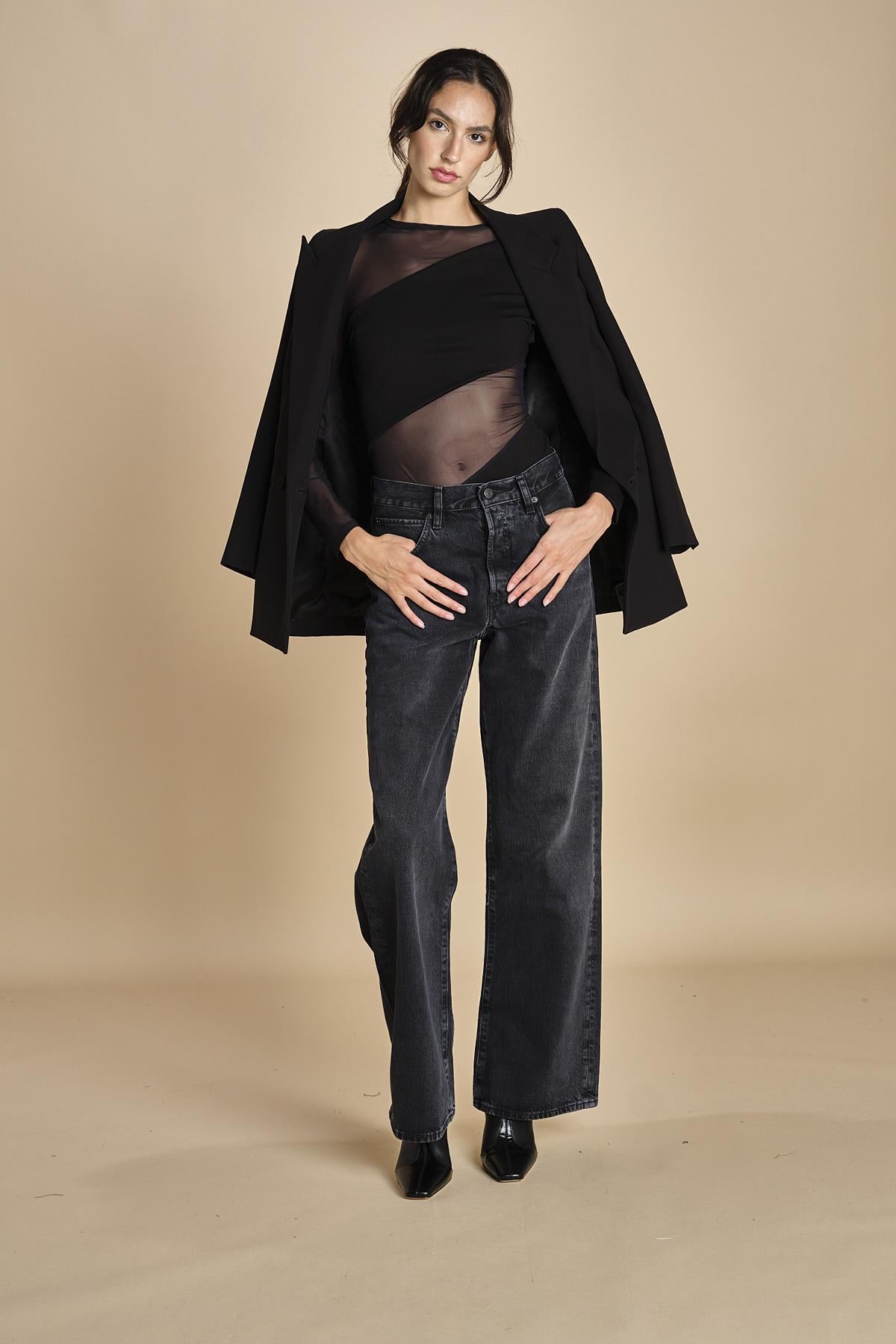 body manica lunga con banda obliqua STARSTRUCK BLACK undress code 