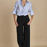 camicia di cotone a righe G022-1519-R1D1 AZZURRO n21 