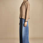 maglia girocollo over CLAUDIA GIROCOLLO CAMMELLO_NERO tenne' 