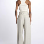 2310 pantaloni wide leg  con cintura spigato 2310 SILVER GREY dusan 