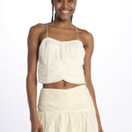 Top spallina+ paillettes CHERIZE TOP ANTIQUEWHITE scarlett poppies 