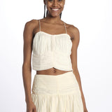 Top spallina+ paillettes CHERIZE TOP ANTIQUEWHITE scarlett poppies 