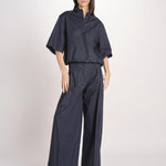 pantalone in cotone con pines PETRA PE99 NAVY nine in the morning 