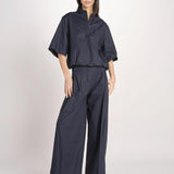 pantalone in cotone con pines PETRA PE99 NAVY nine in the morning 
