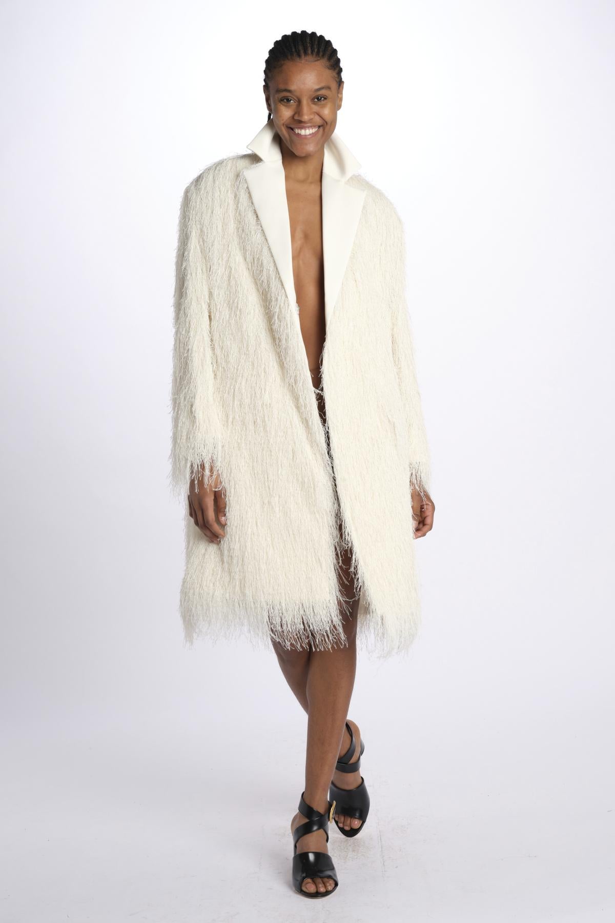 Cappotto OS FRINGE frange 80199FRG IVORY phillip lim 
