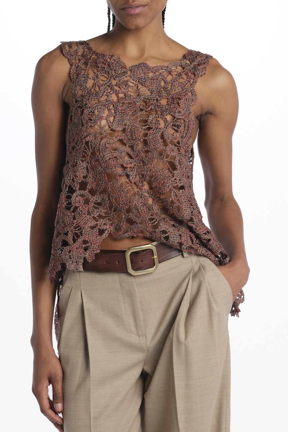 Gilet ILENIA fiore uncinetto ILENIA7710980867 48 quelledue 