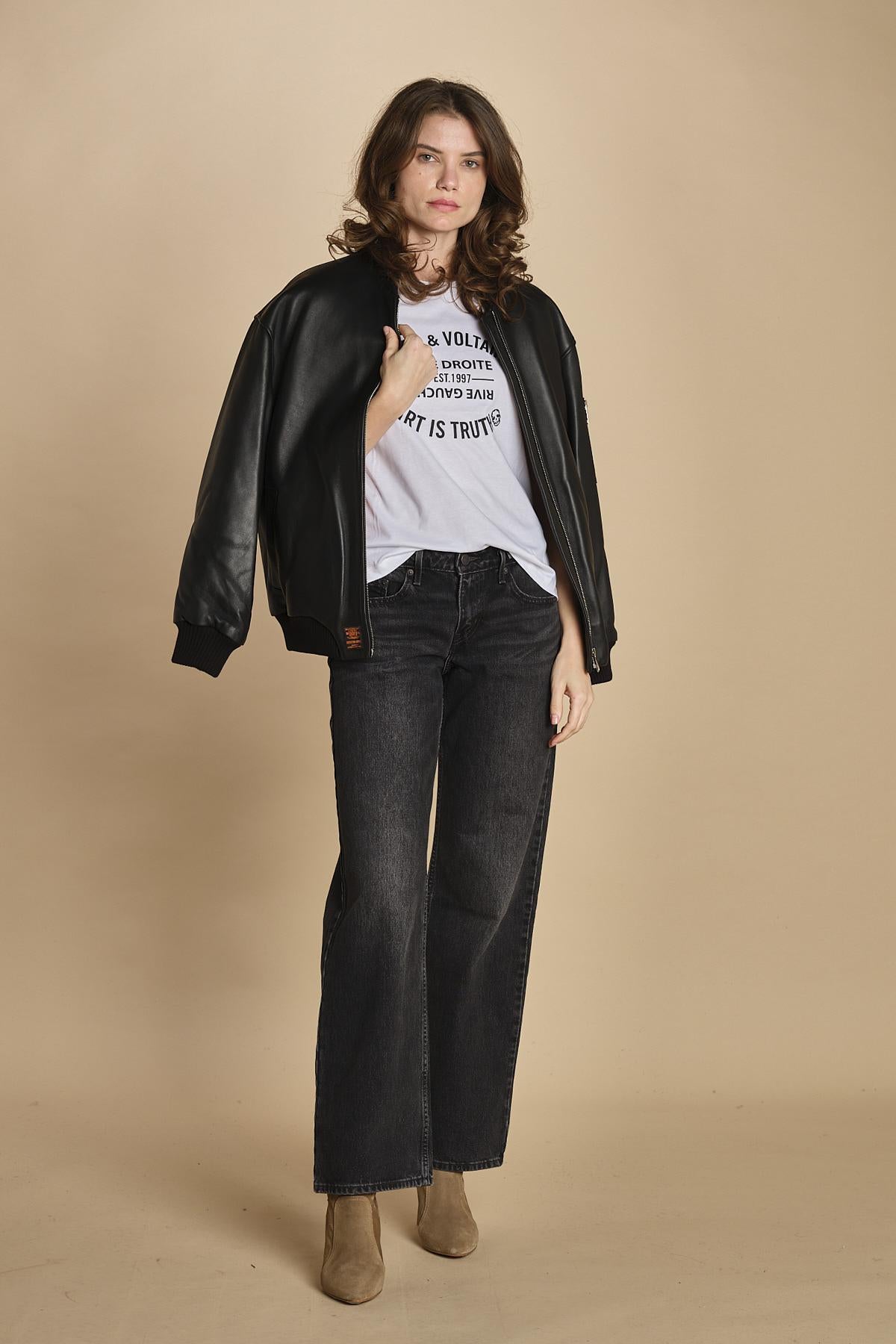 tshirt con scritta. JWTS02769 WHITE 107 zadig & voltaire 