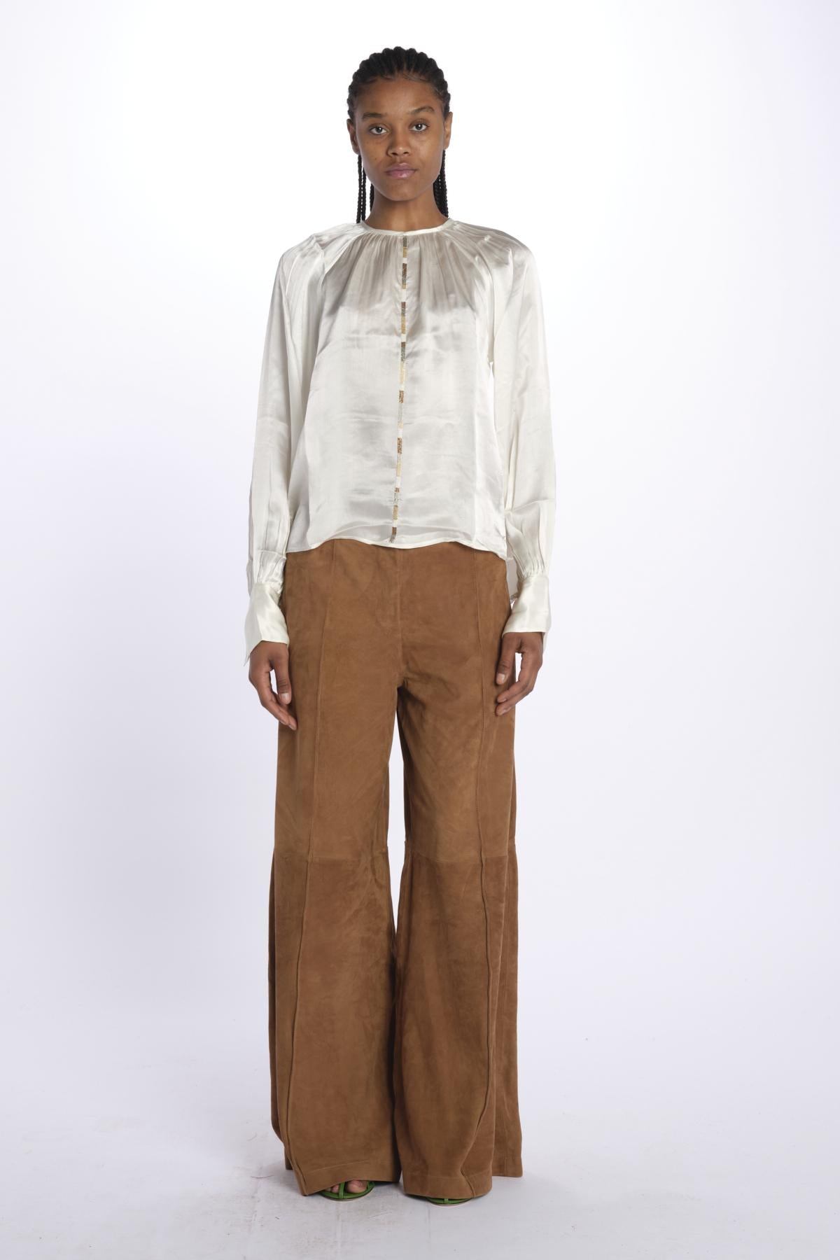 Camicia manica sbuffo CUTWORK BE24499 IVORY milaura 