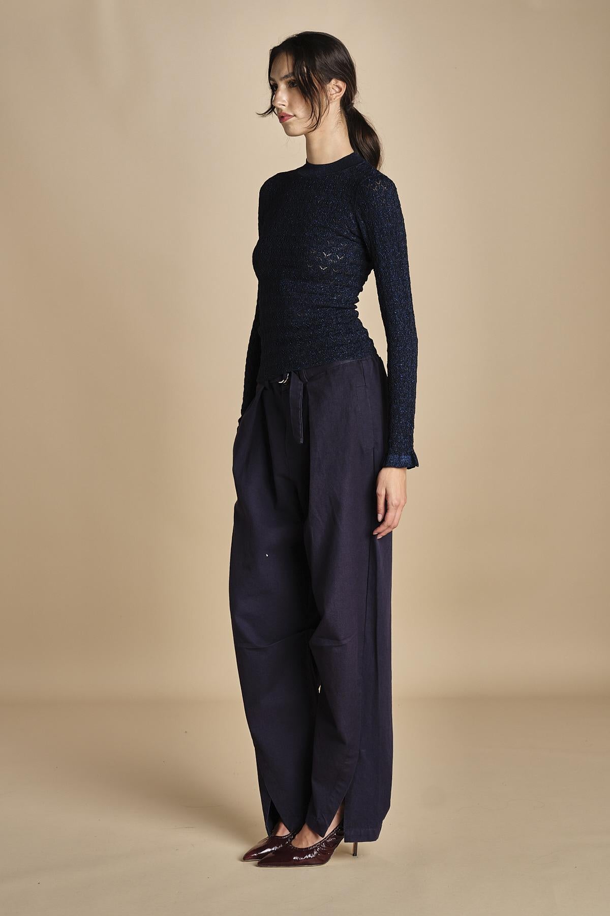 maglia girocollo jaquard RUBY 118 NAVY sea ny 